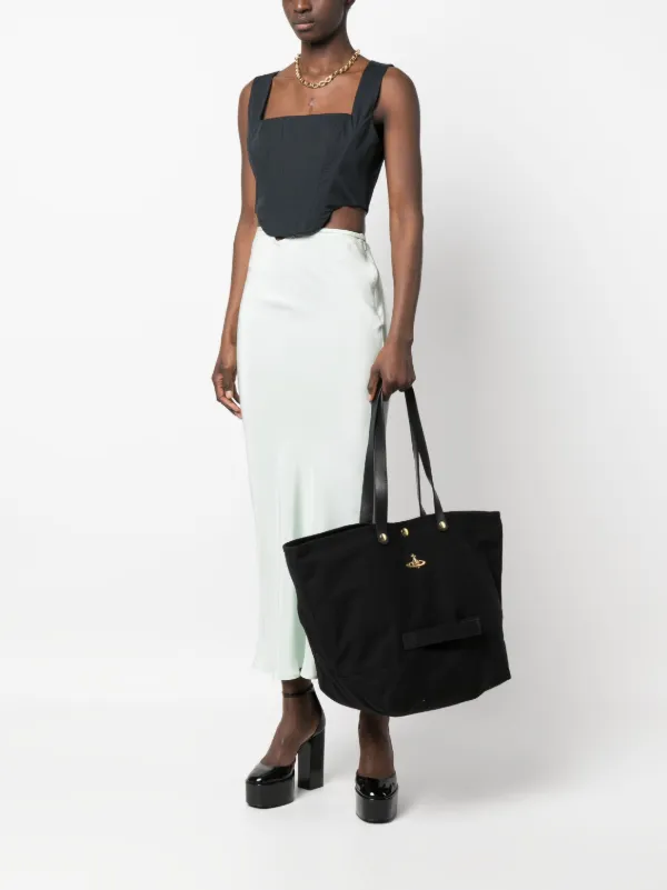 Vivienne Westwood Orb-plaque Canvas Tote Bag | Black | FARFETCH