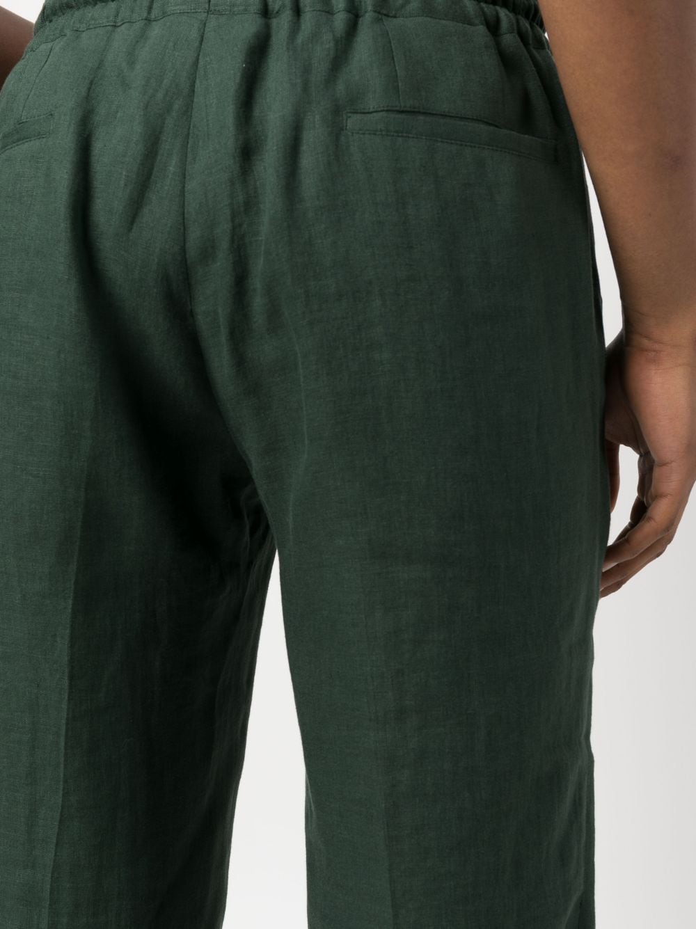 Shop Kiton Linen Bermuda Shorts In Green