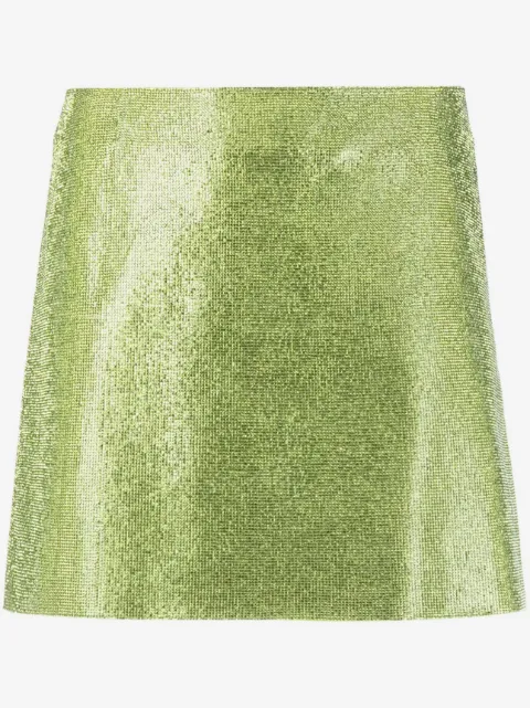 Nuè rhinestone-embellished silk mini skirt