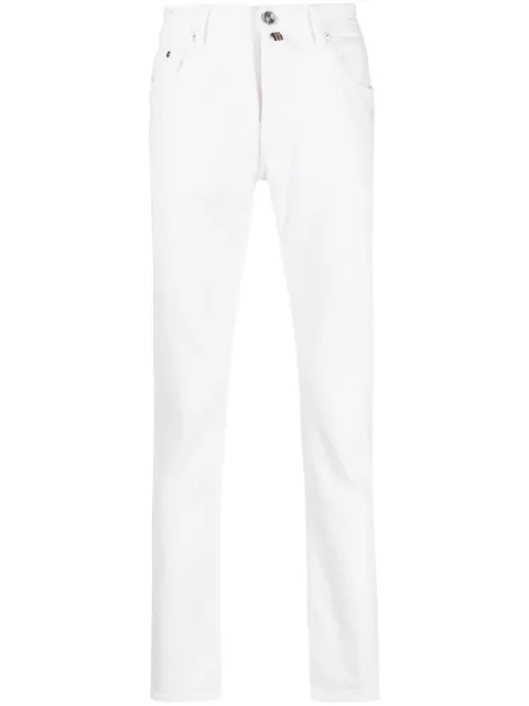logo-patch slim-cut jeans