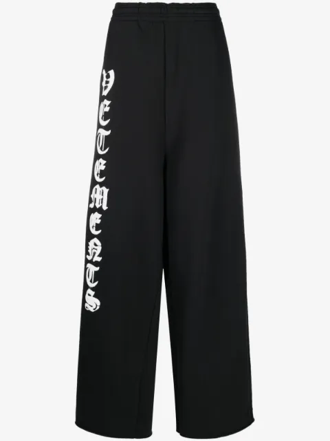 VETEMENTS joggingbukser med brede ben og logotryk