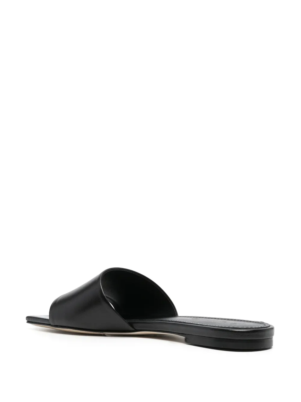 Aeyde 10mm Anna Leather Slide Flats In Black