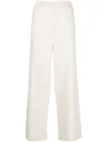 Baserange elasticated-waist silk palazzo pants - White