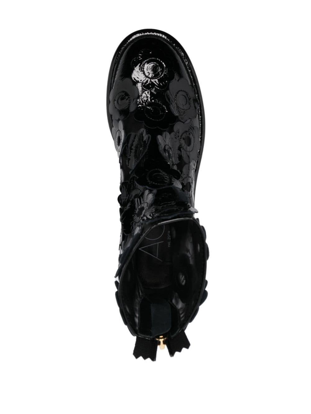 Shop Agl Attilio Giusti Leombruni Alison Flower-appliqué Ankle-boots In Black