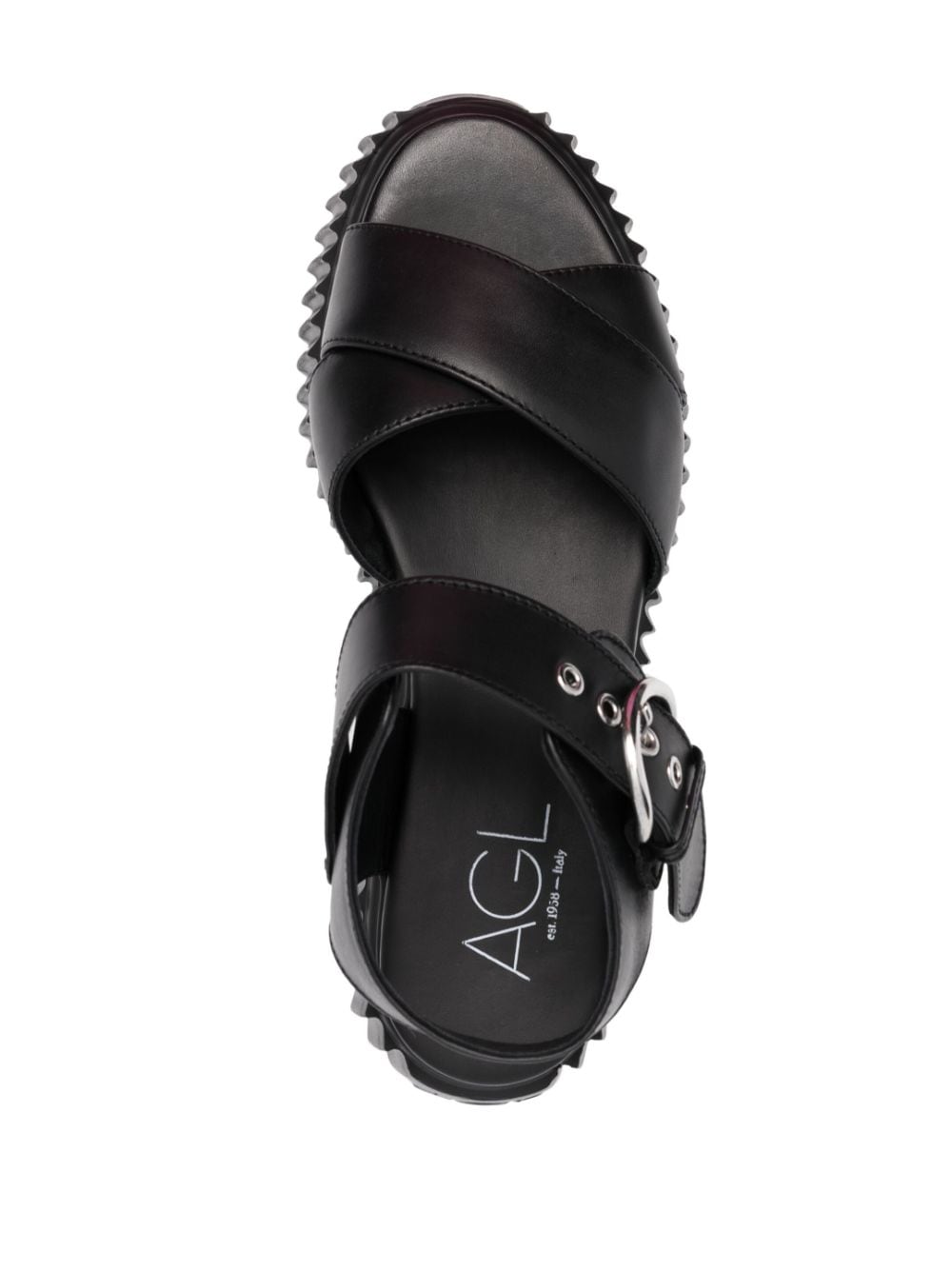 Shop Agl Attilio Giusti Leombruni Aurora Platform Sandals In Black