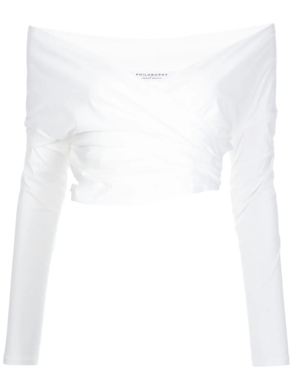 PHILOSOPHY DI LORENZO SERAFINI WRAPED OPEN-SHOULDERS TOP