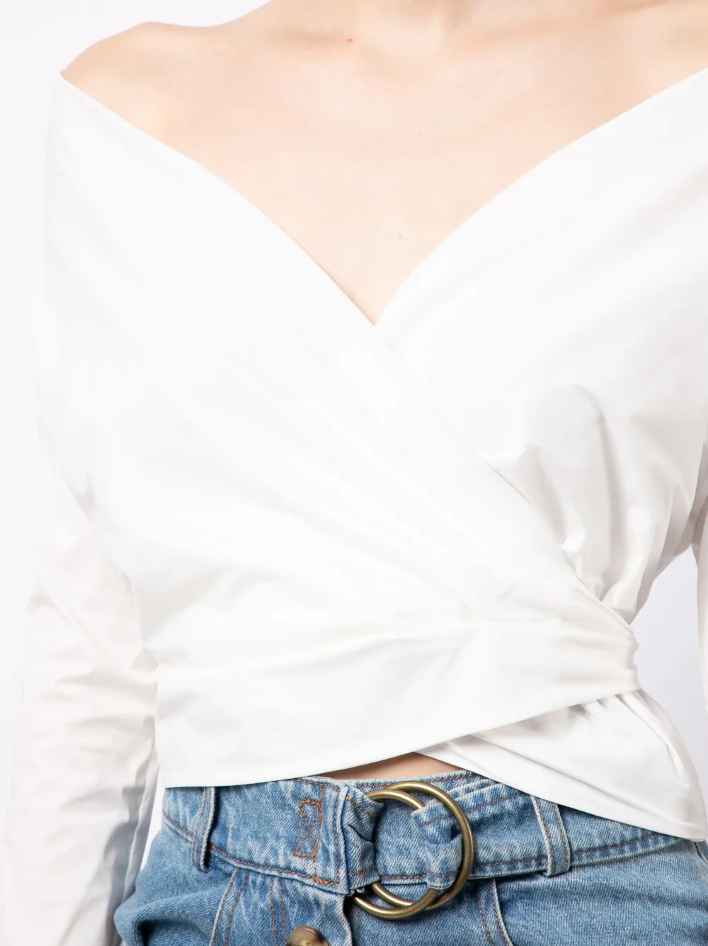 PHILOSOPHY DI LORENZO SERAFINI WRAPED OPEN-SHOULDERS TOP
