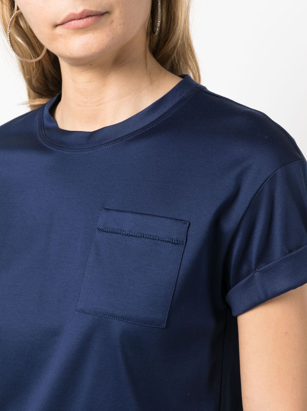 Shop Kiton Patch-pocket Cotton T-shirt In Blue