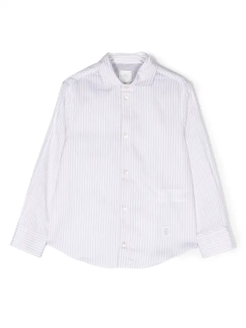 Eleventy Kids long-sleeve striped cotton shirt