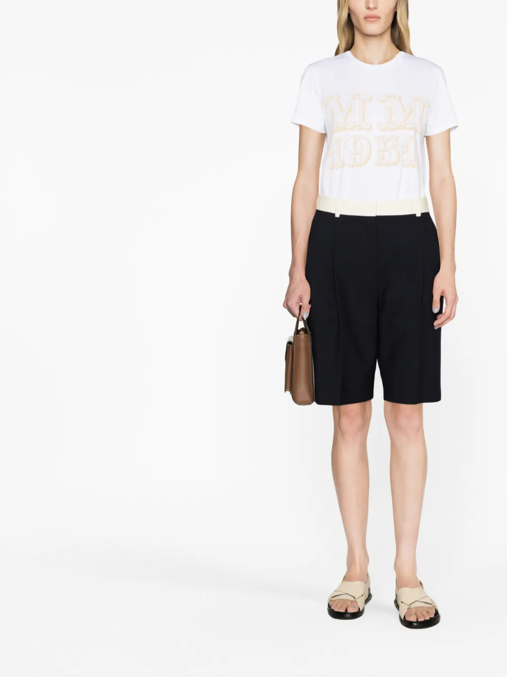Max Mara T-shirt met logoprint Wit