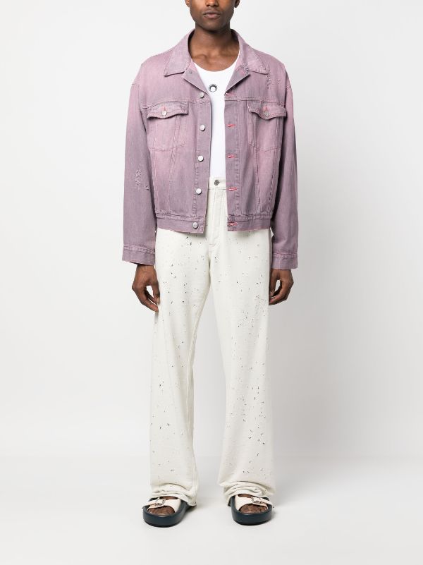 MM6 Maison Margiela distressed-finish Denim Jacket - Farfetch