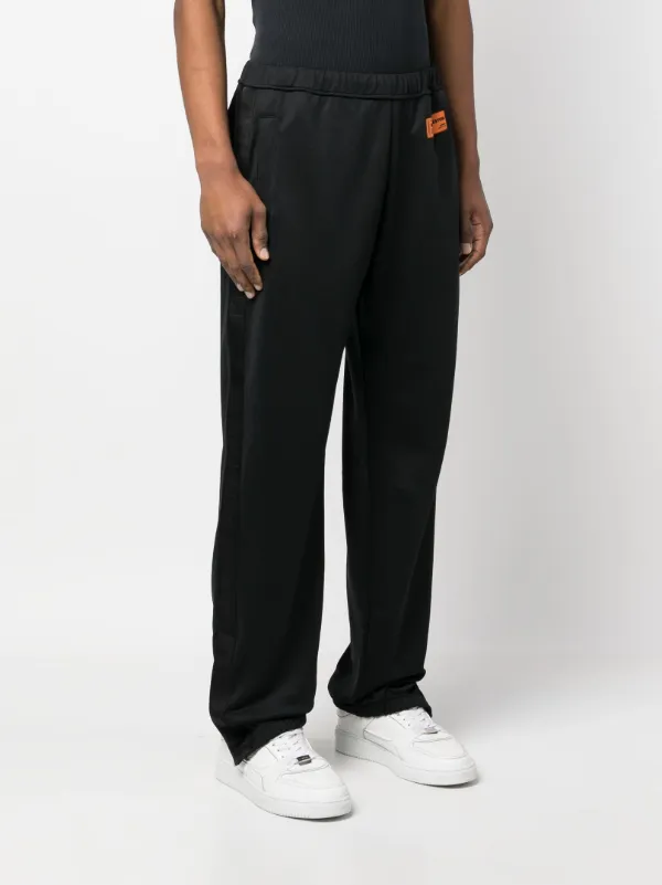 【Heron Preston】コットン HPNY ロゴプリント トラックパンツ Heron Preston logo-patch straight-leg Track Pants | Black