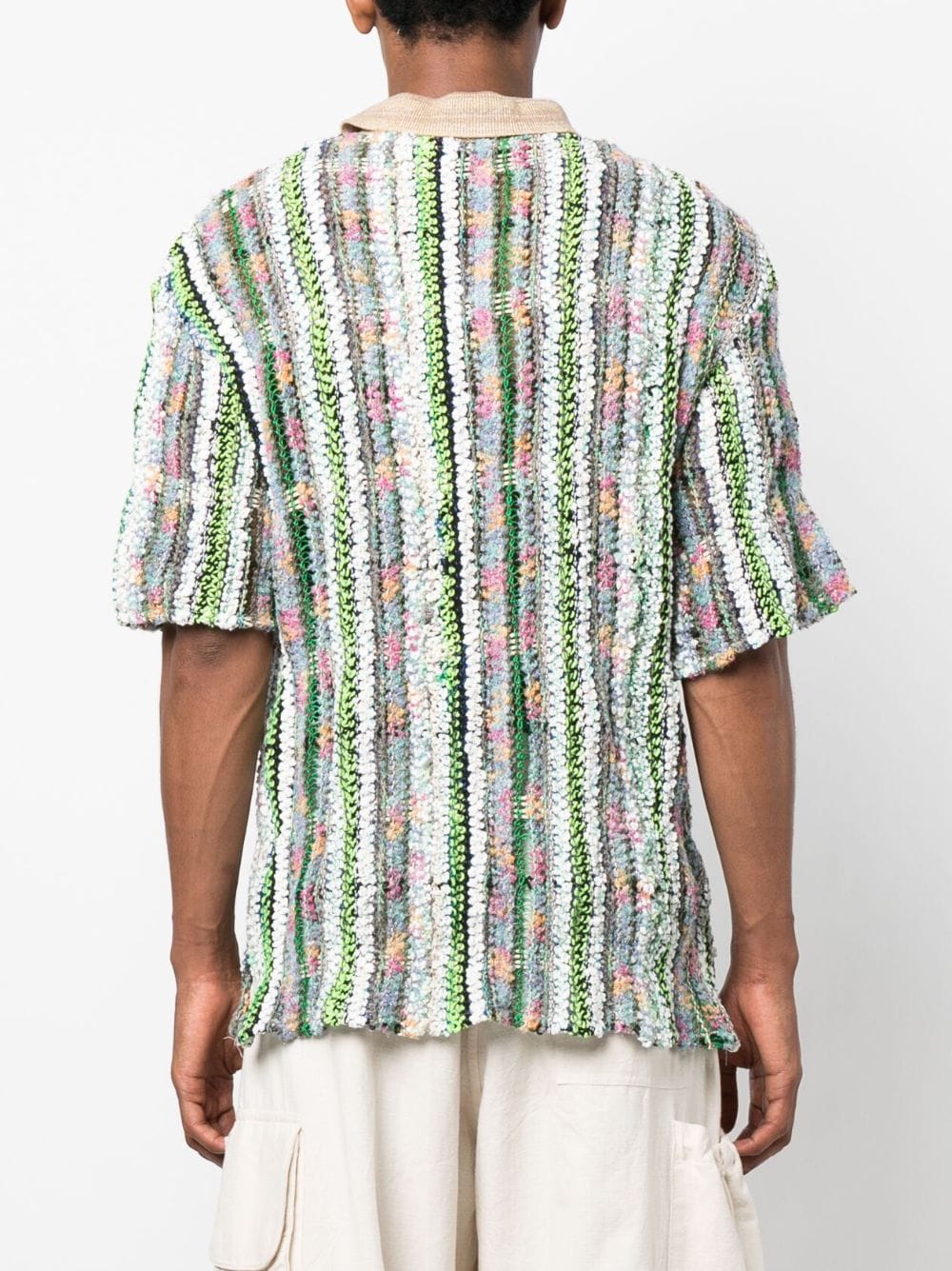 Shop Vitelli Vertical-stripe Knitted Polo Shirt In White