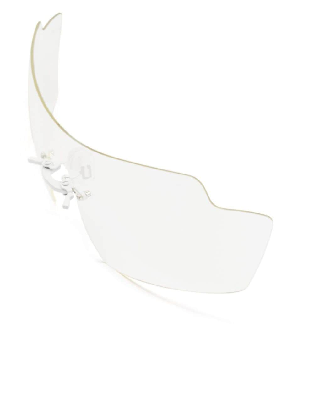 Shop Coperni Oversize Frameless Sunglasses In Weiss