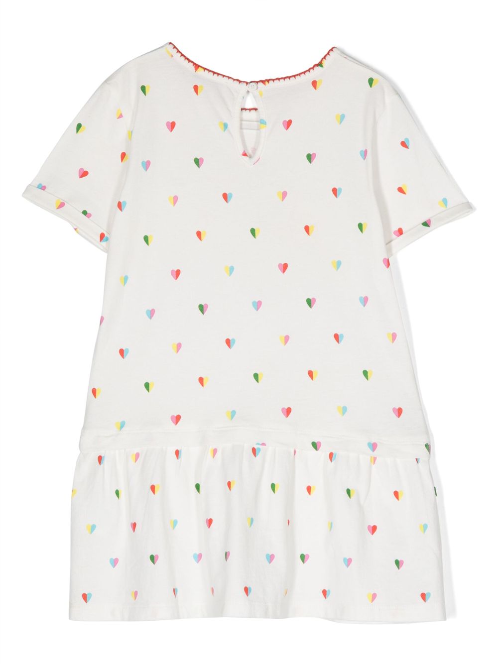 Stella McCartney Kids Jurk met hartprint - Wit