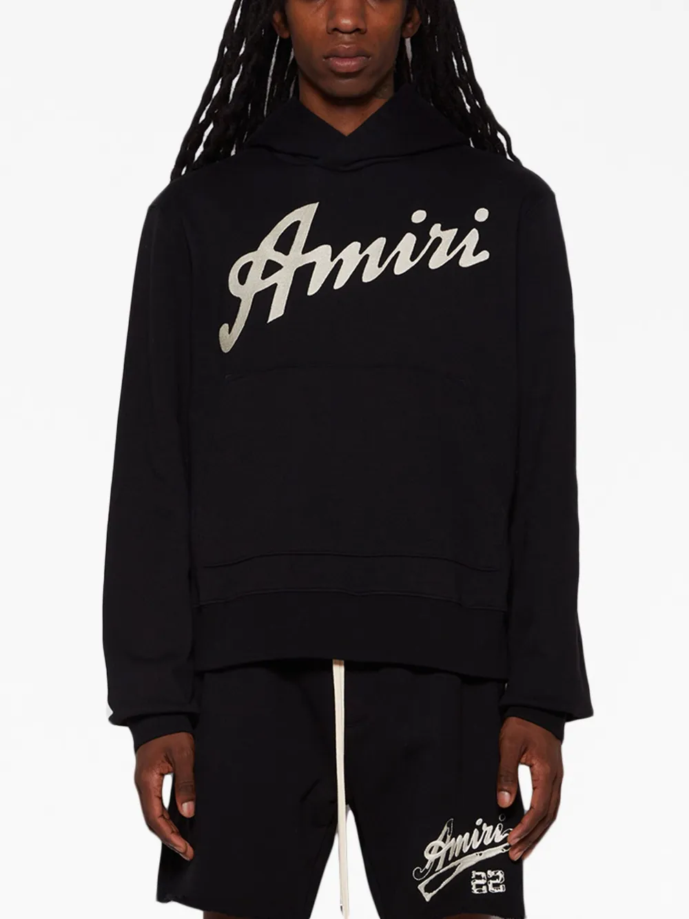 Amiri California Logo-embroidered Cotton-jersey Hoodie In Black