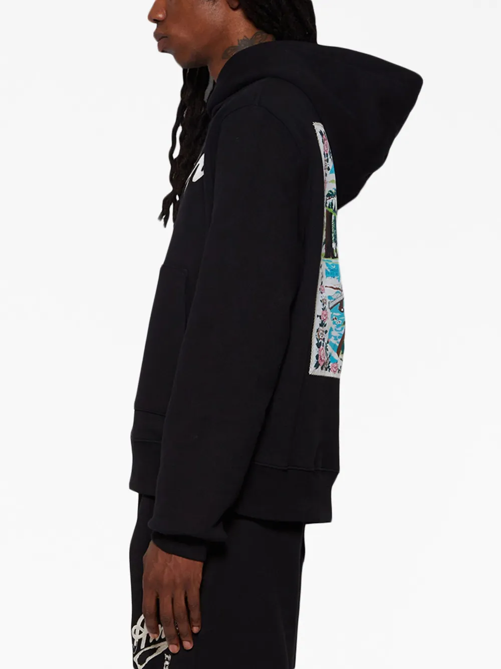 Amiri California Logo-embroidered Cotton-jersey Hoodie In Black