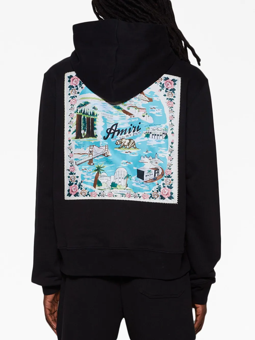 Amiri California Logo-embroidered Cotton-jersey Hoodie In Black