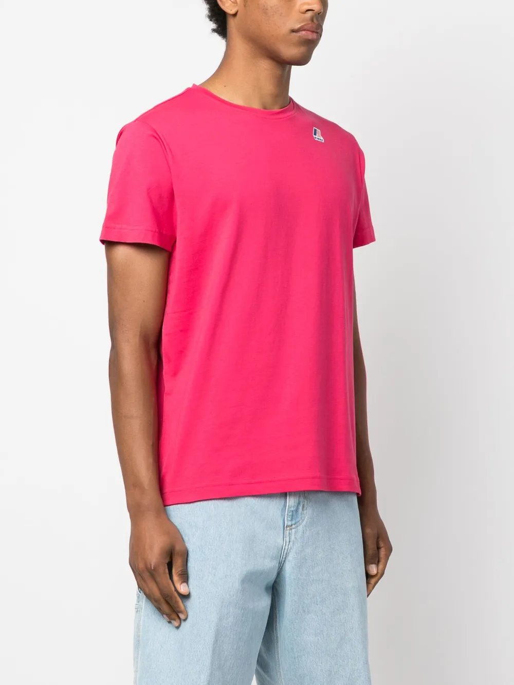 K-way Logo-patch Short-sleeve T-shirt In Pink