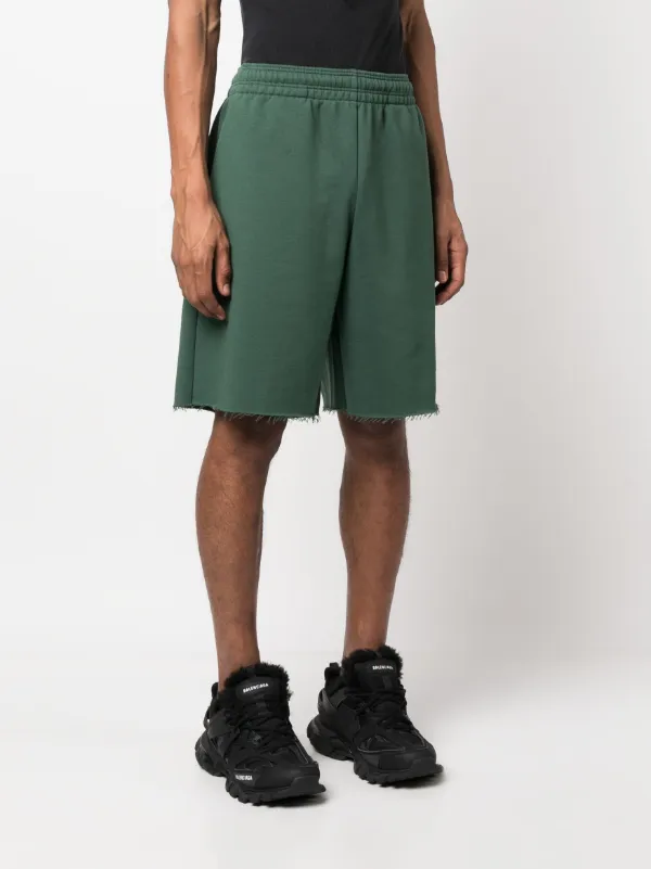 VETEMENTS Polizei raw-edge Shorts | Green | FARFETCH VETEMENTS Polizei raw-edge Shorts | Green | FARFETCH