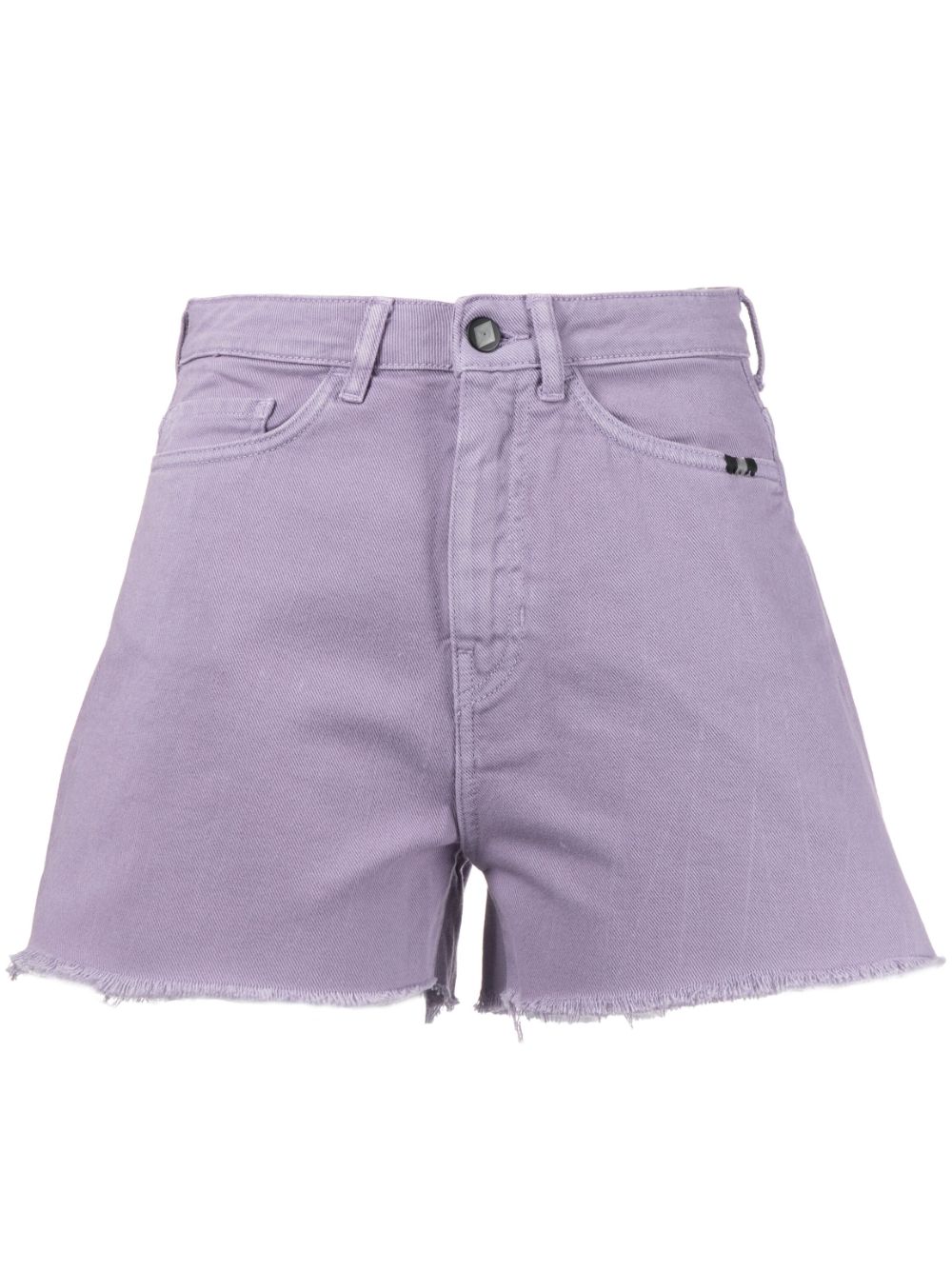 AMISH frayed-hem denim shorts - Purple