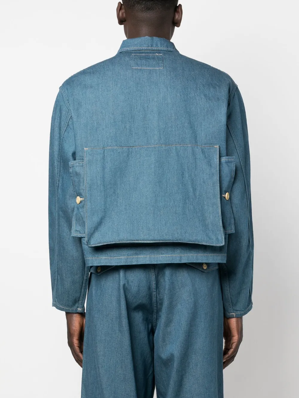 Zip-Up Denim Shirt