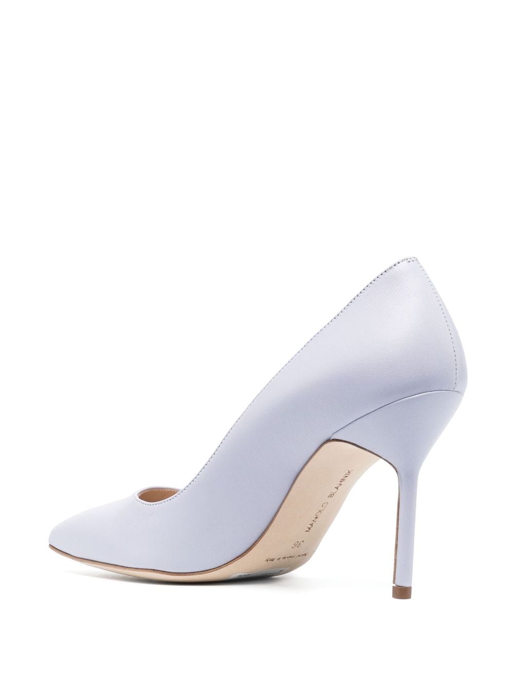 MANOLO BLAHNIK BB 90MM METALLIC-EFFECT LEATHER PUMPS 