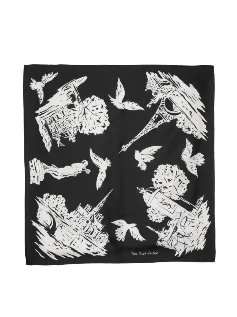 Saint Laurent Pre-Owned 1990s graphic-print silk scarf