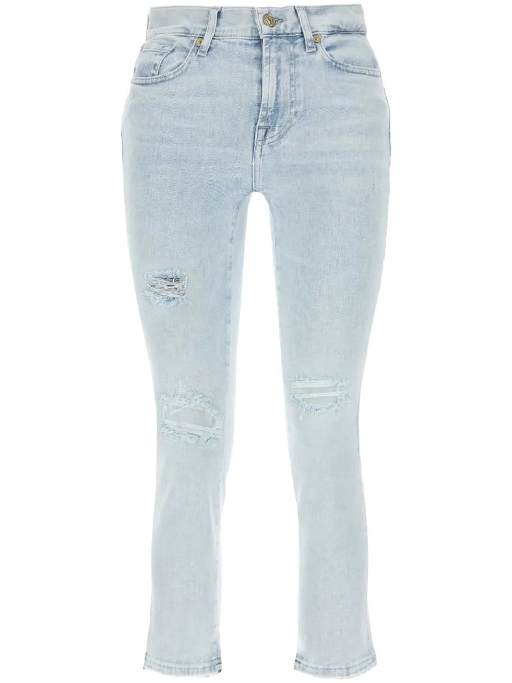 7 For All Mankind Cropped straight jeans Blauw