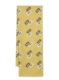 Barba graphic-print frayed scarf - Green