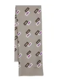 Barba graphic-print frayed scarf - Grey