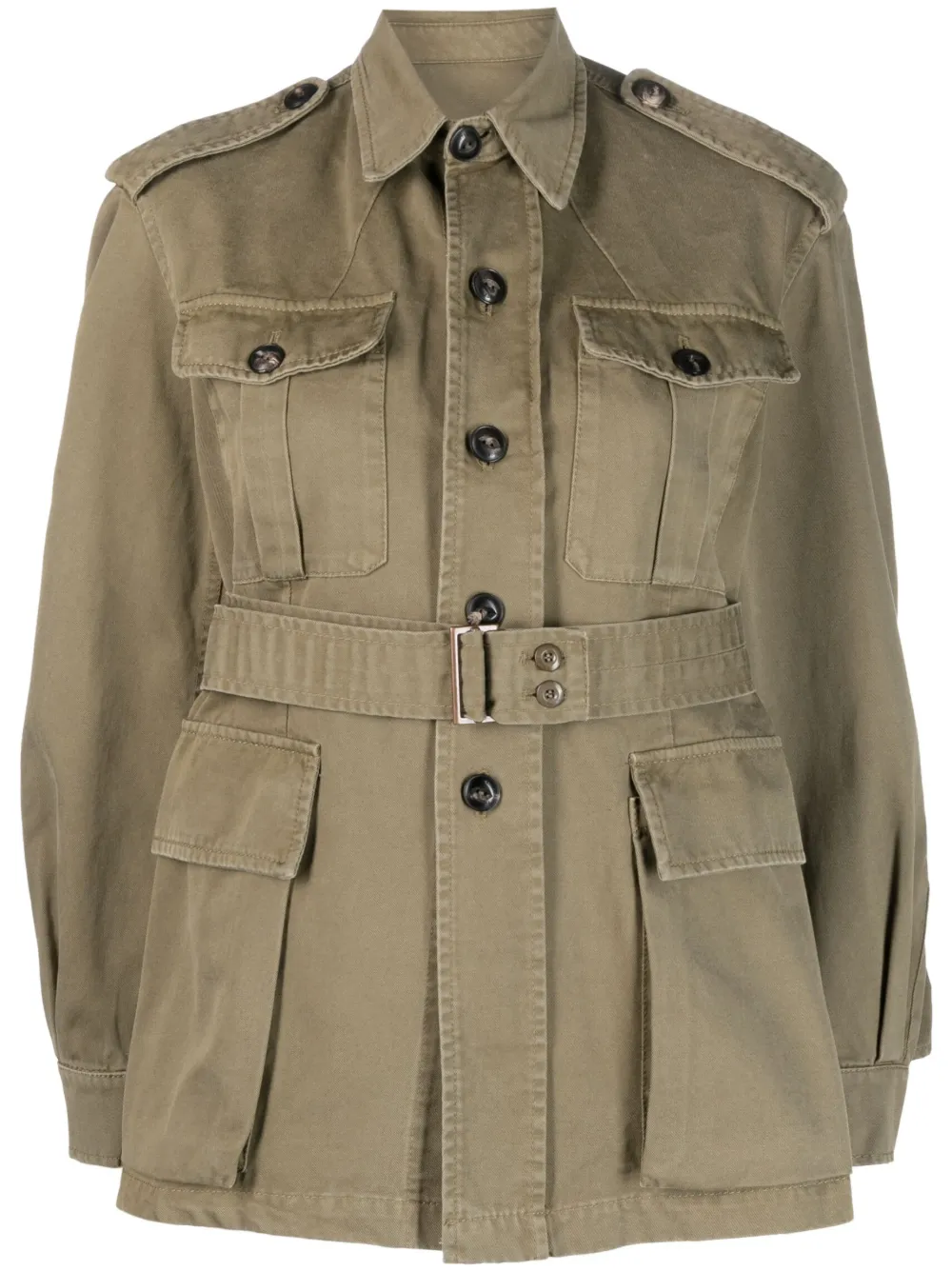 Fortela Madison Cotton Military Jacket In Green