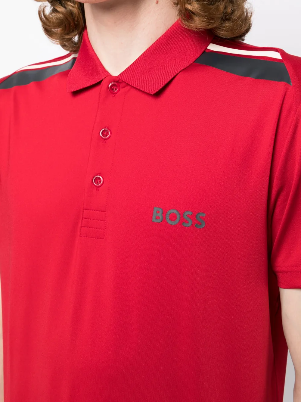 BOSS logoprint activestretch Polo Shirt Farfetch