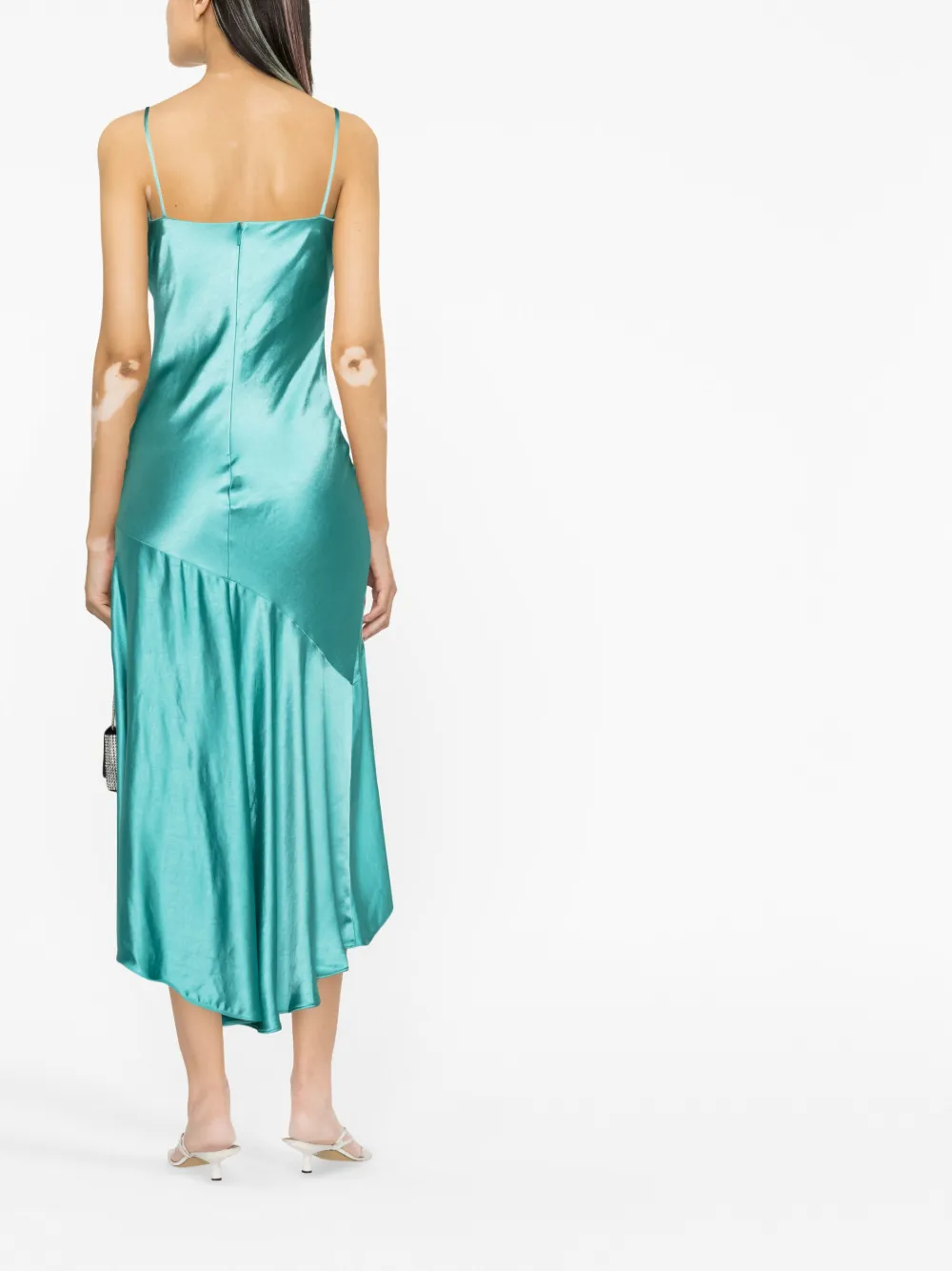 PINKO Asymmetric Satin Midi Dress Farfetch