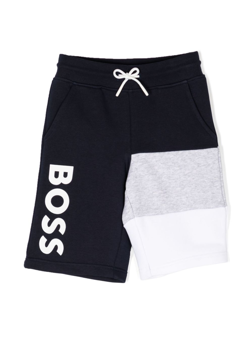 Bosswear Kids' Logo-print Drawstring Track Shorts In Blue