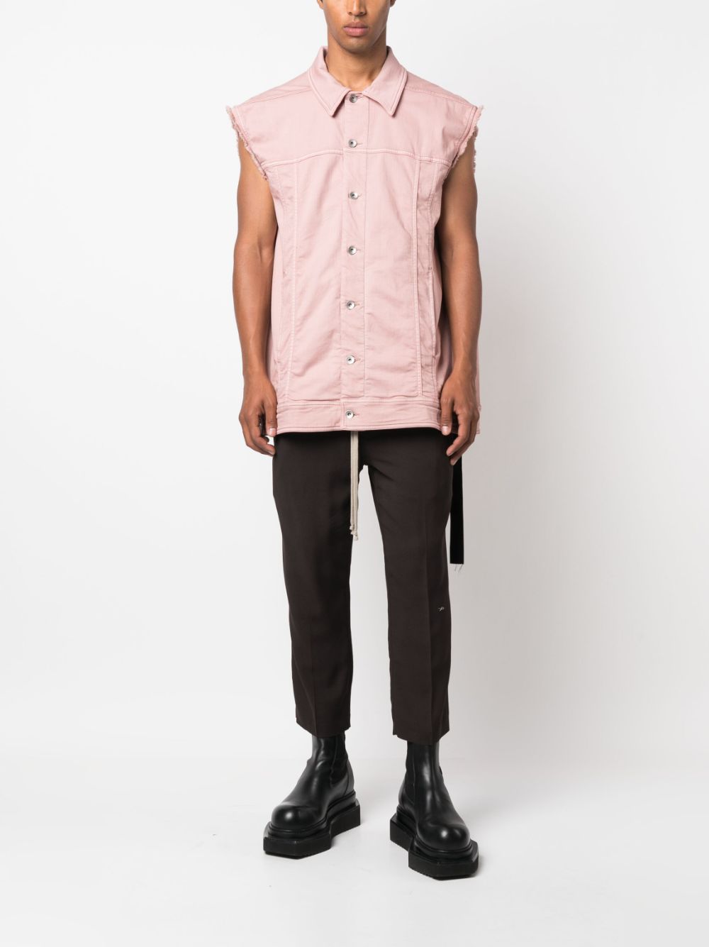 Rick Owens DRKSHDW button-down cotton gilet - Roze