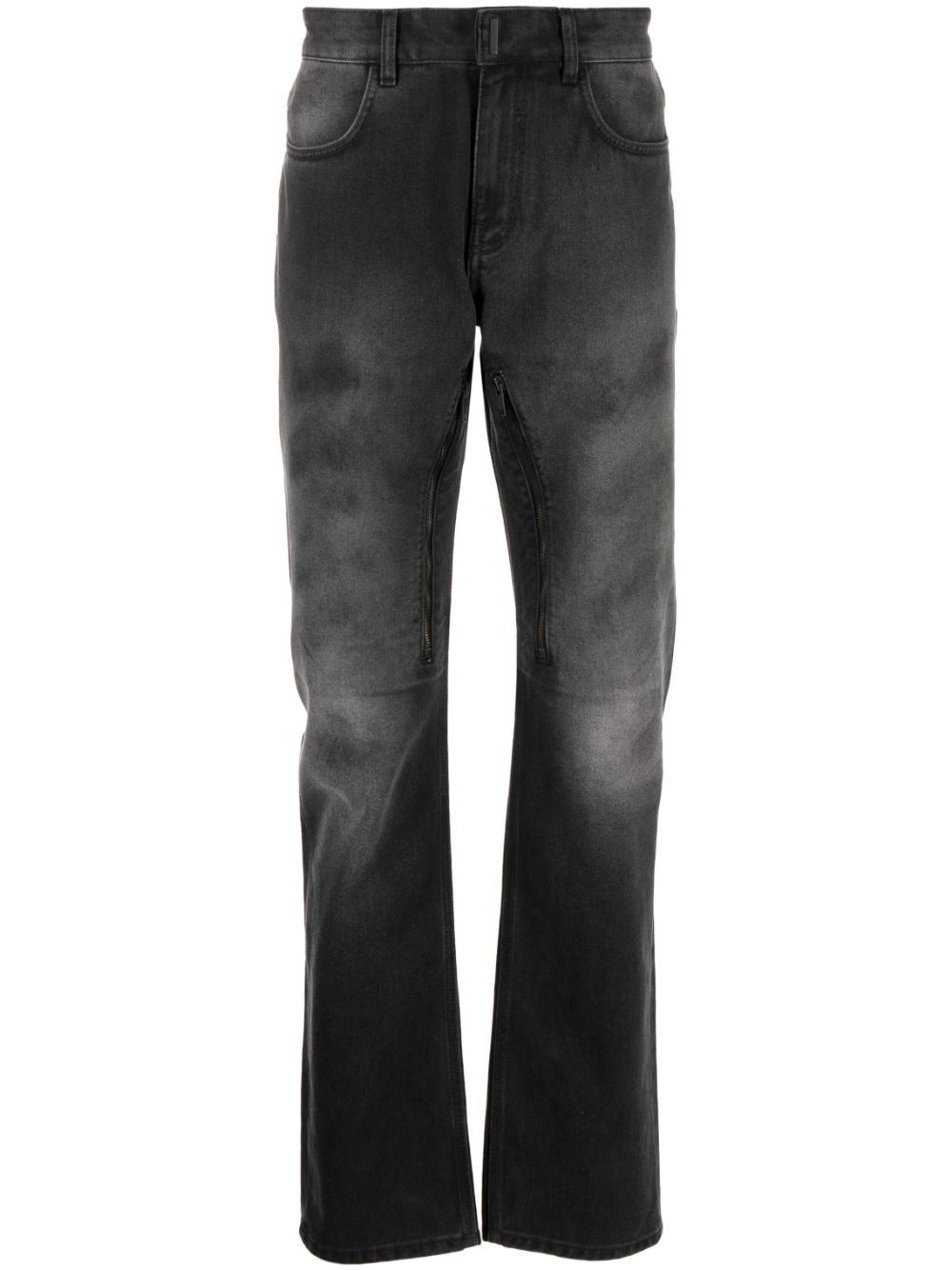 Shop Givenchy Straight-leg Stonewashed Jeans In Black