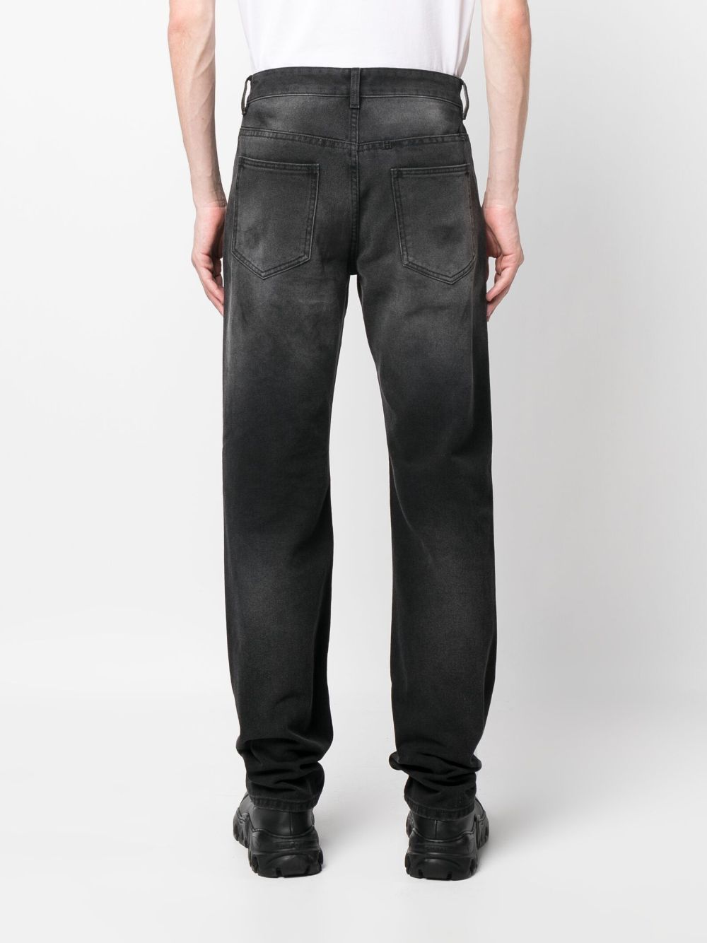 Shop Givenchy Straight-leg Stonewashed Jeans In Black