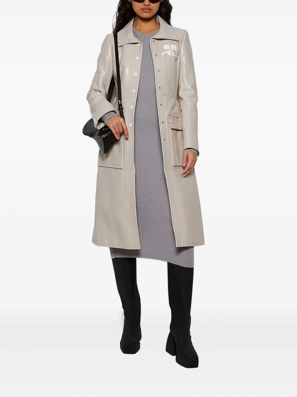 WARDROBE.NYC ribbed long-sleeve midi dress - Grijs