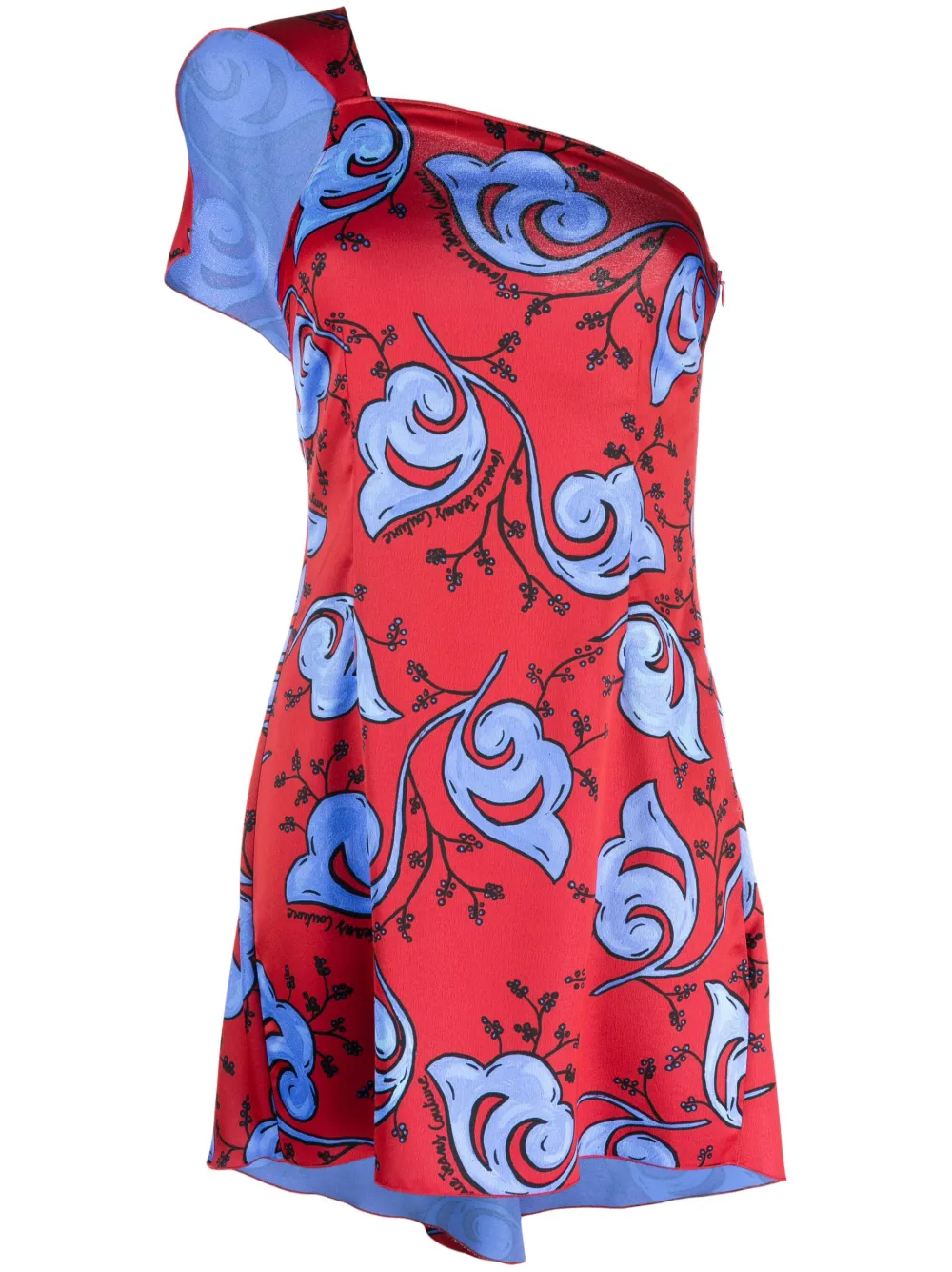 floral-print asymmetric mini dress