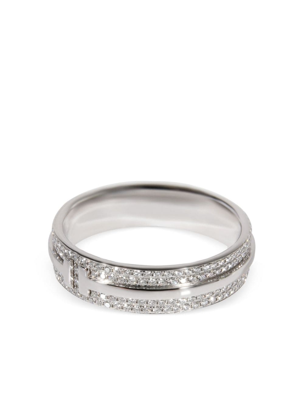 Tiffany & Co. Pre-Owned T Wide Pave Diamond Ring - Farfetch