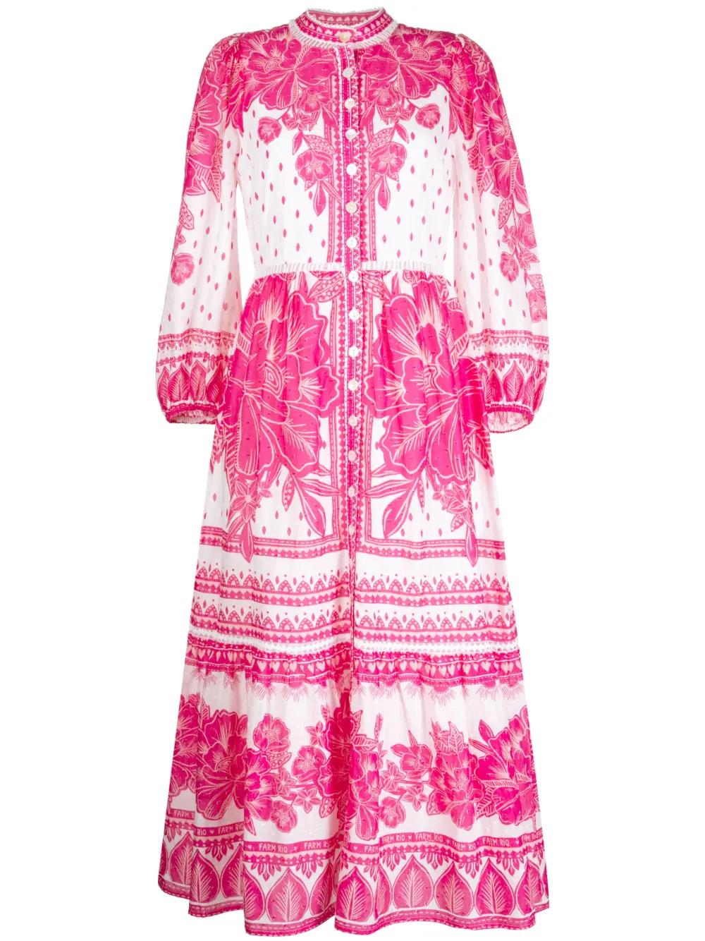 farm rio tropical woodcut floral maxi dress Farm Rio Women's Tropical Woodcut Floral Maxi Dress In Pink
