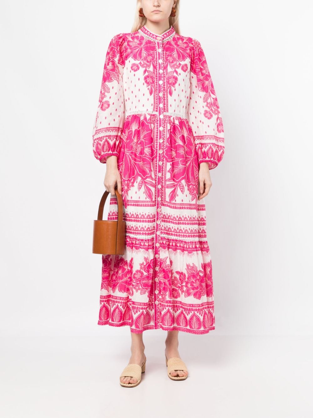 FARM Rio Maxi-jurk met bloemenprint - Roze