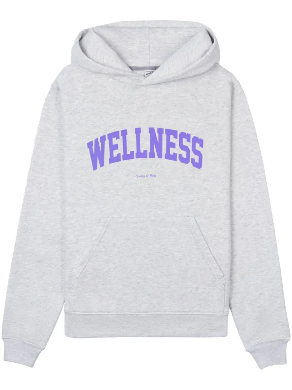 ★Sporty & Rich★ Health & Wellness Logo Print Hoodie Heathe MUSINSA | SPORTY&RICH Health & Wellness Logo Print Hoodie