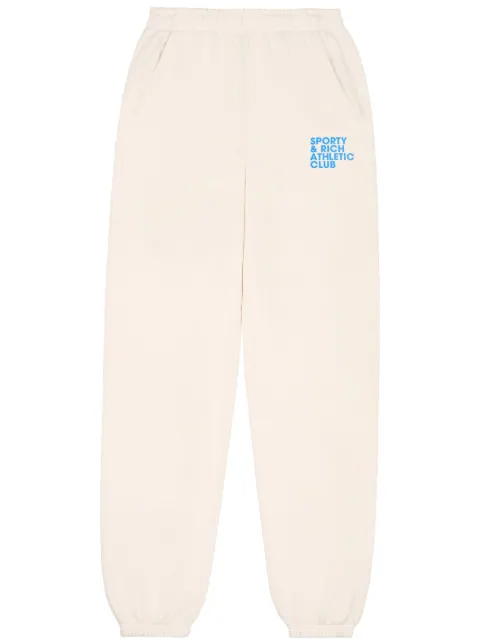 Sporty & Rich slogan-print cotton track pants
