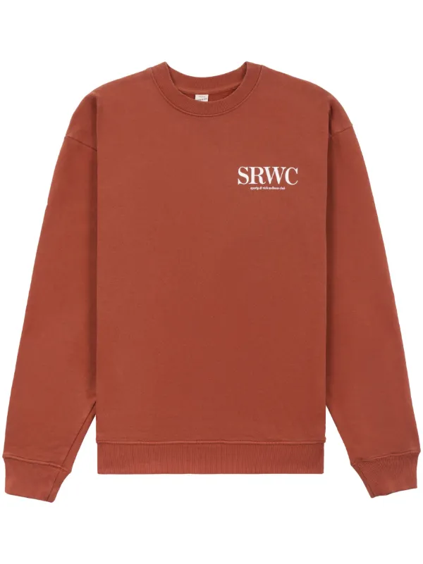 Sporty Rich Upper East Side logo-print Sweatshirt Brown
