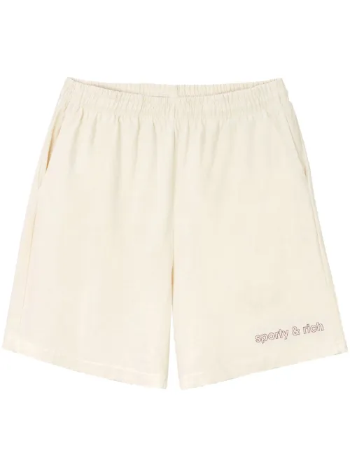 Short en coton à logo brodé - Sporty & Rich - Modalova