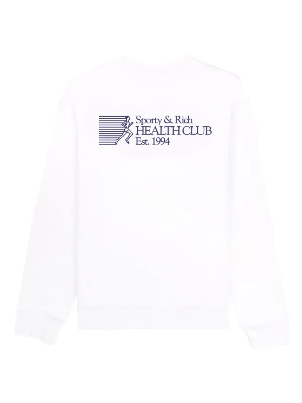 【Sporty & Rich】Health And Fitness Logo Print Sweatshirt Sporty & Rich 94 Health logo-print Sweatshirt | White | FARFETCH