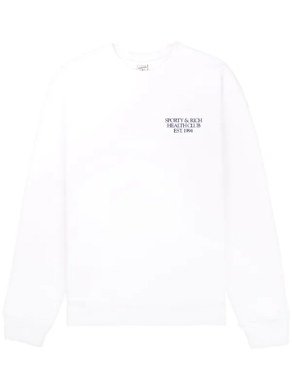 【Sporty & Rich】Health And Fitness Logo Print Sweatshirt Sporty & Rich Health & Fitness logo-print Sweatshirt | Blue