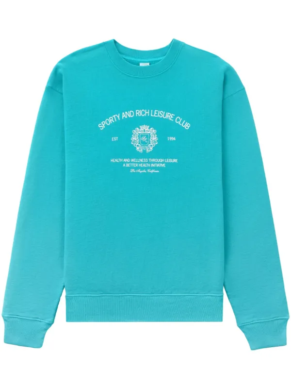 Sporty Rich slogan-print crew-neck Sweatshirt Blue FARFETCH